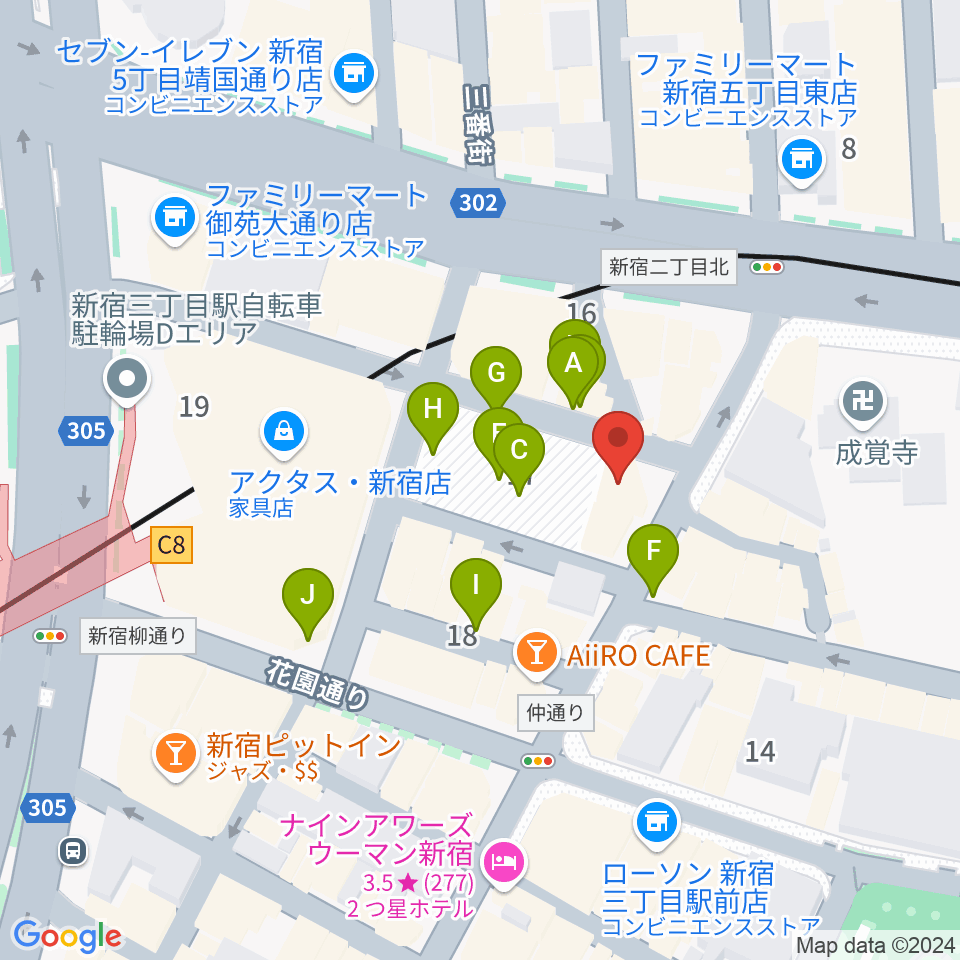 シャンソンの店Kuwa周辺の駐車場・コインパーキング一覧地図