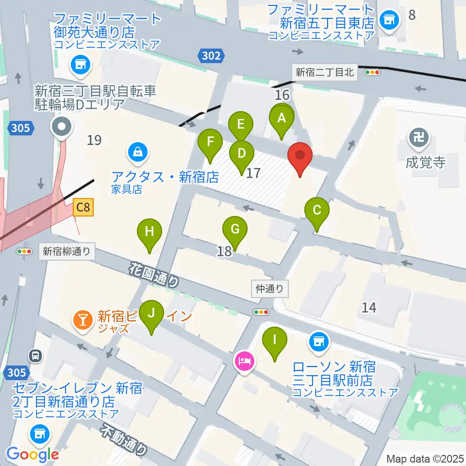 シャンソンの店Kuwa周辺の駐車場・コインパーキング一覧地図