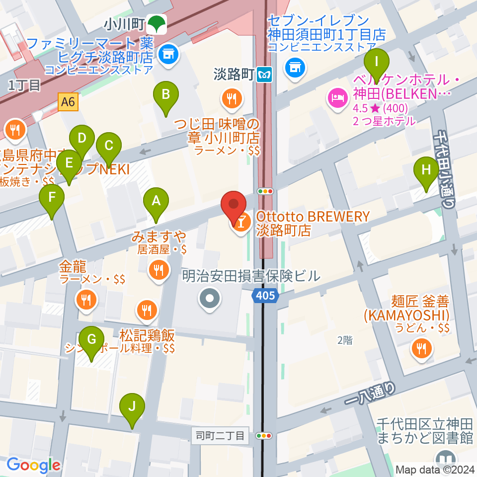 スタジオBPM周辺の駐車場・コインパーキング一覧地図