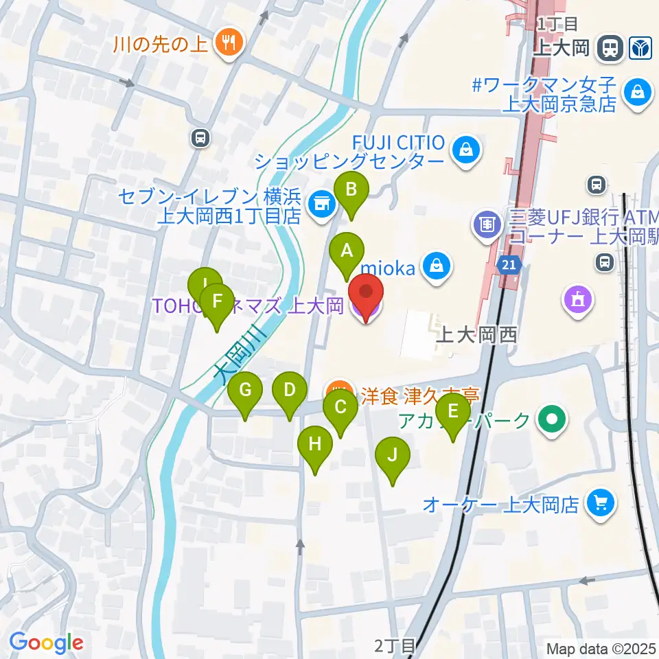 TOHOシネマズ上大岡周辺の駐車場・コインパーキング一覧地図