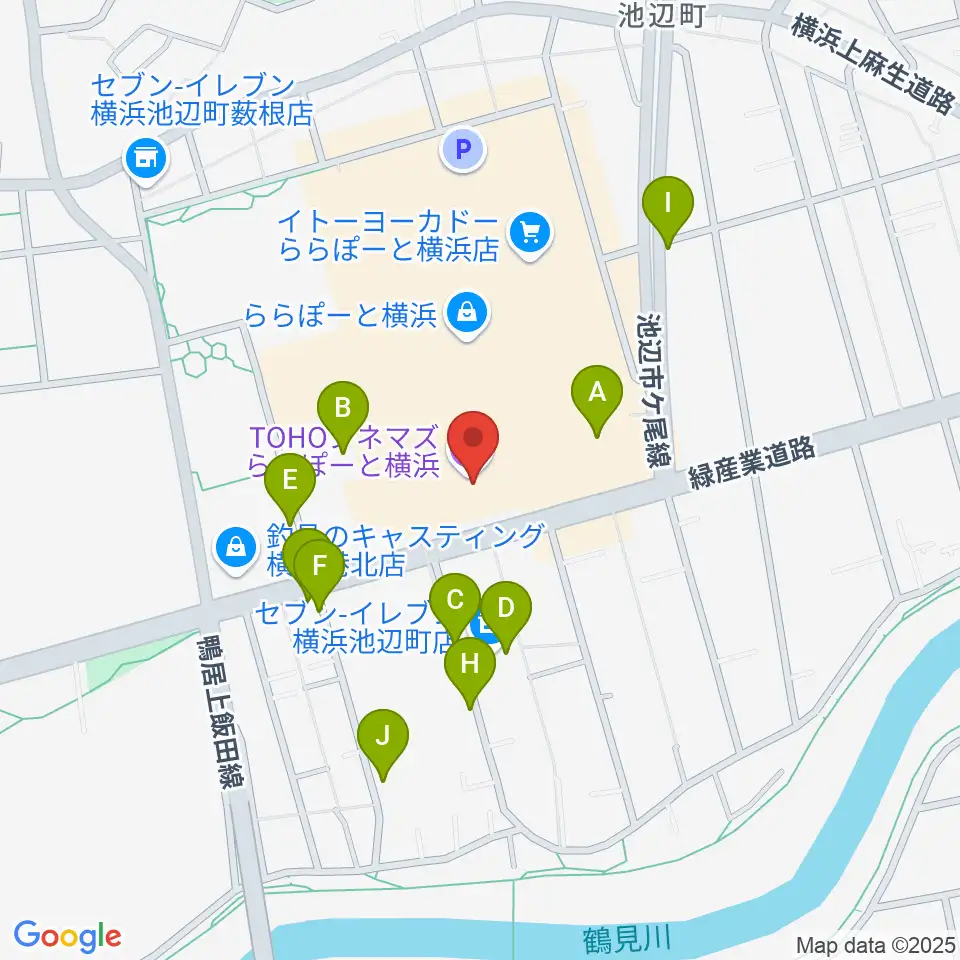 TOHOシネマズららぽーと横浜周辺の駐車場・コインパーキング一覧地図