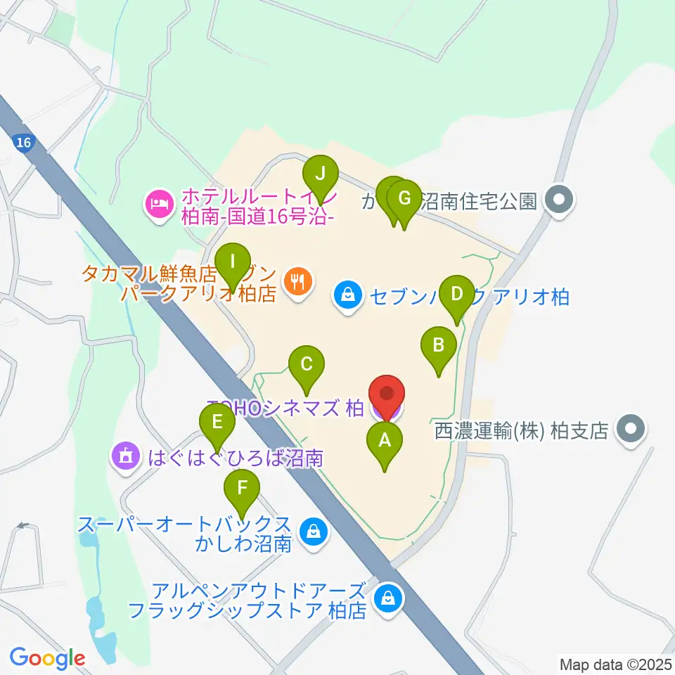 TOHOシネマズ柏周辺の駐車場・コインパーキング一覧地図