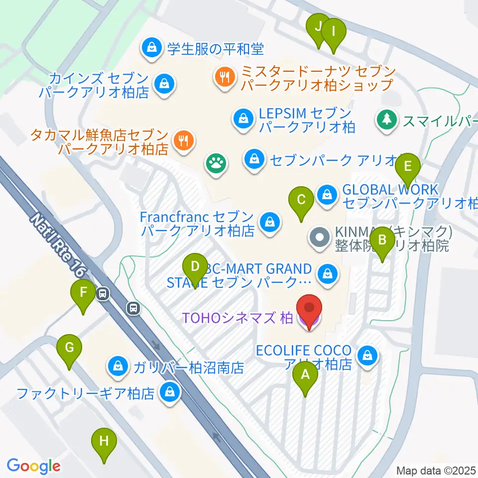 TOHOシネマズ柏周辺の駐車場・コインパーキング一覧地図