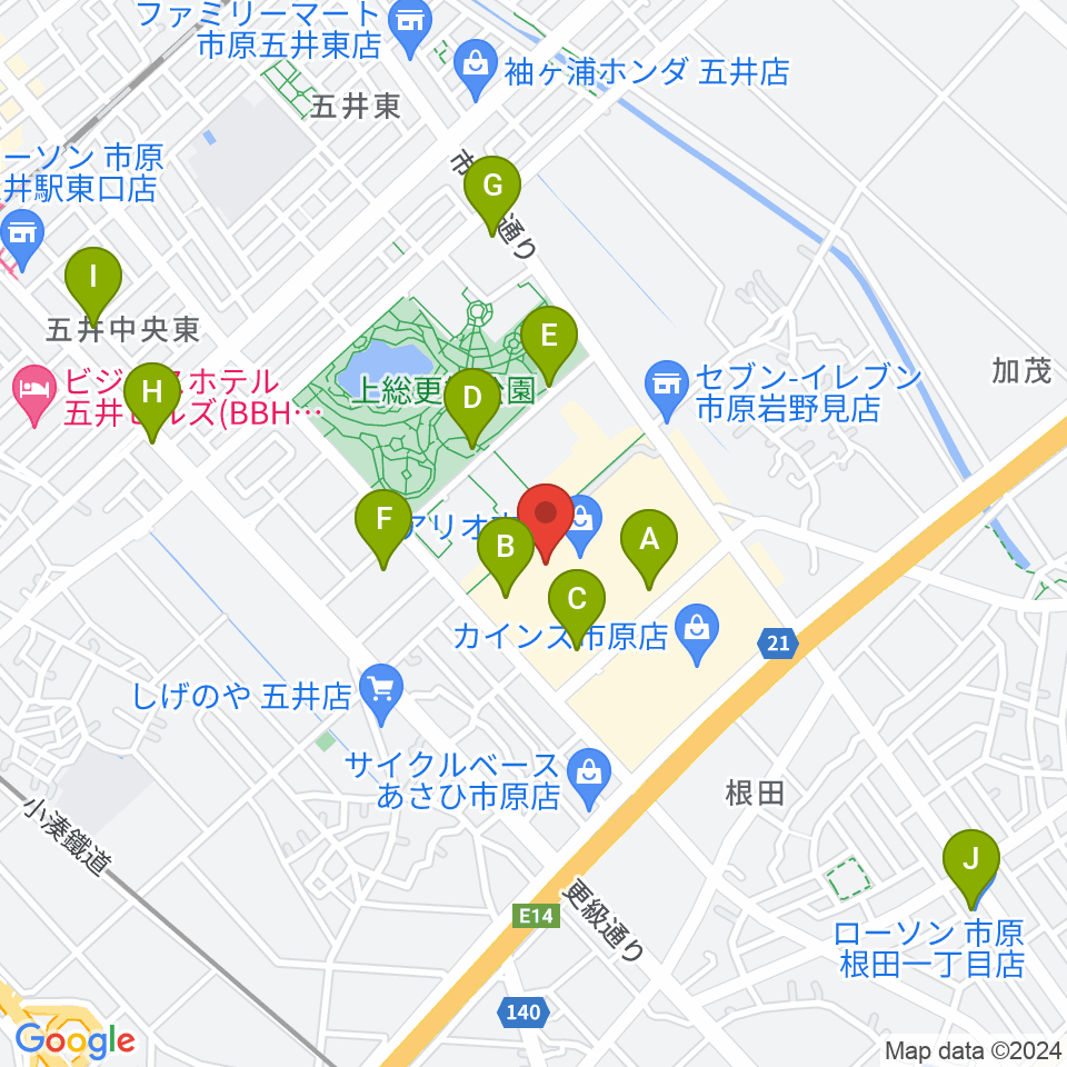 TOHOシネマズ市原周辺の駐車場・コインパーキング一覧地図