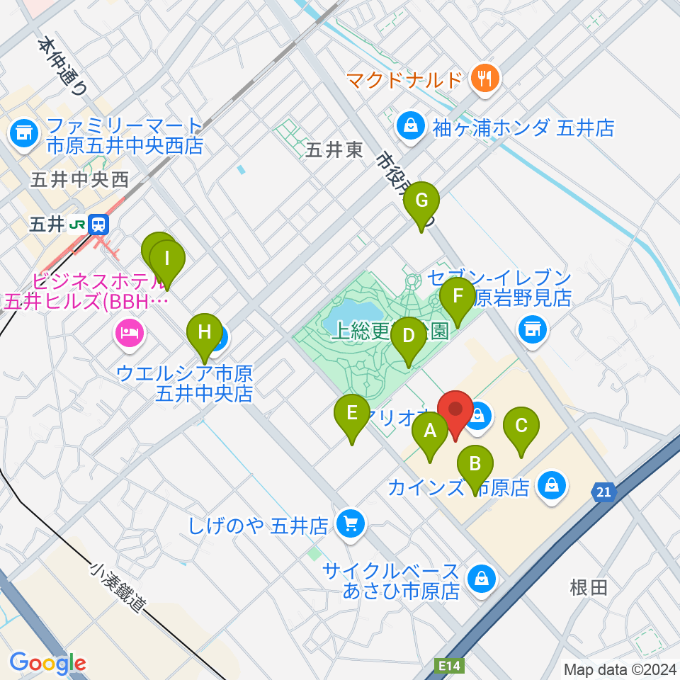 TOHOシネマズ市原周辺の駐車場・コインパーキング一覧地図