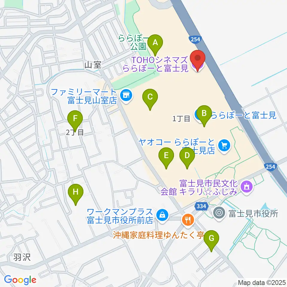 TOHOシネマズららぽーと富士見周辺の駐車場・コインパーキング一覧地図