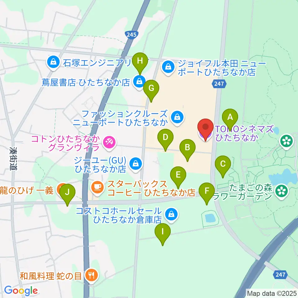 TOHOシネマズひたちなか周辺の駐車場・コインパーキング一覧地図
