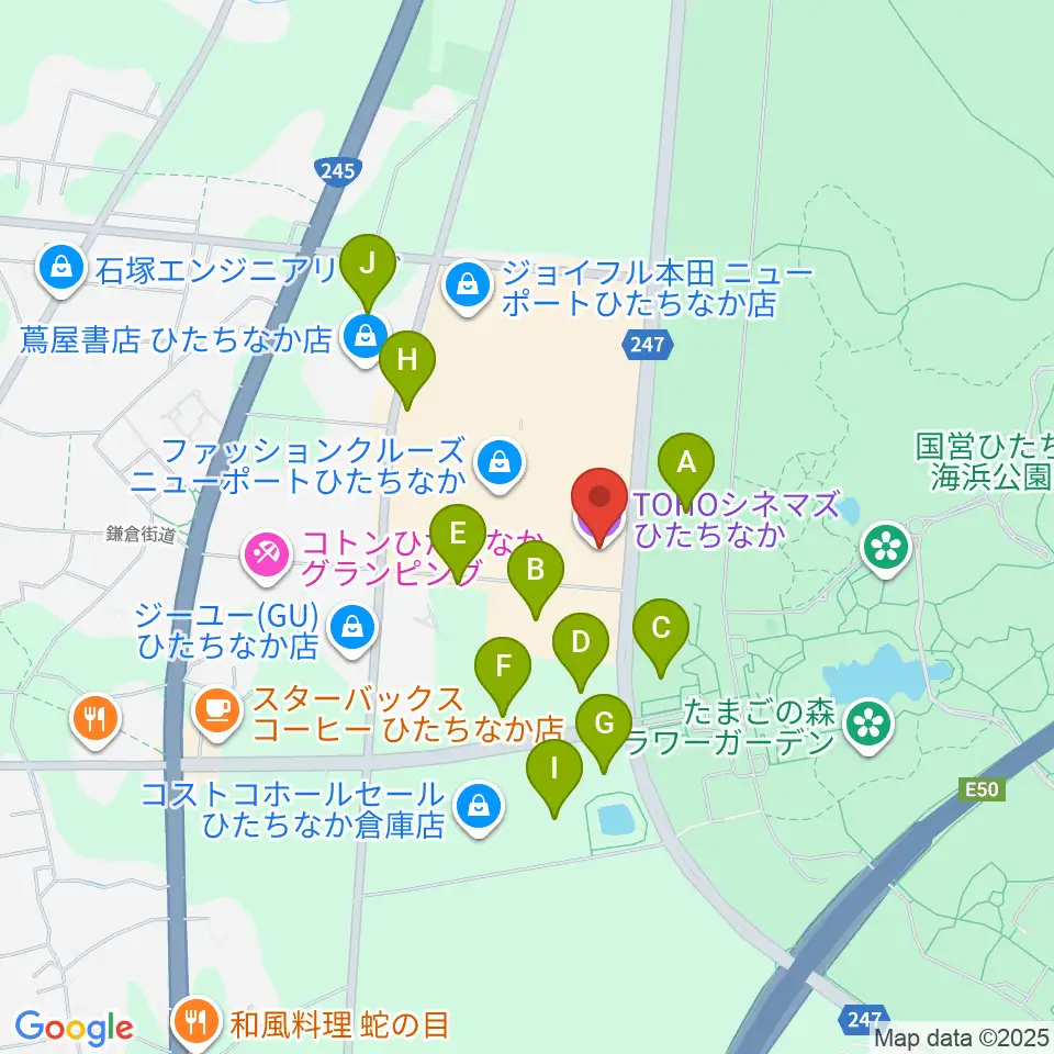 TOHOシネマズひたちなか周辺の駐車場・コインパーキング一覧地図