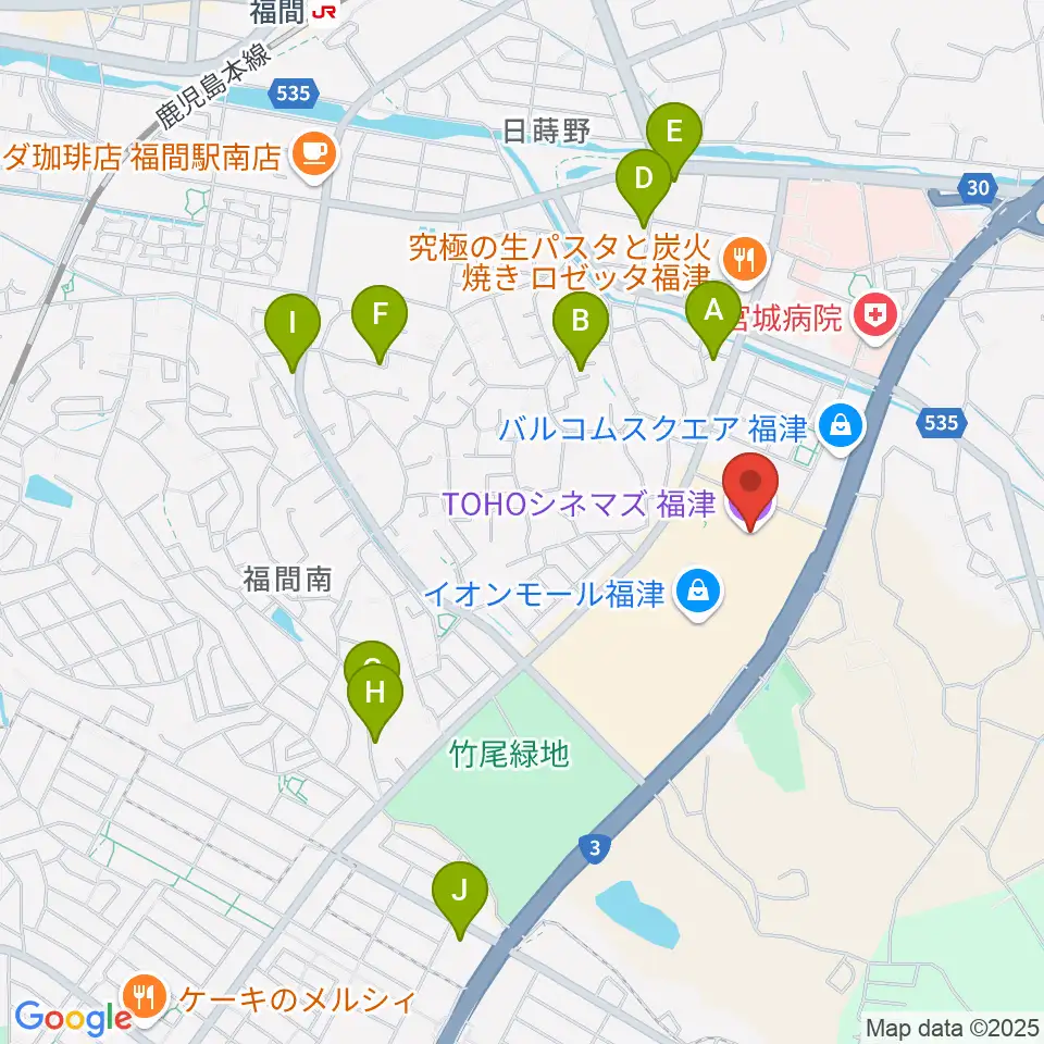 TOHOシネマズ福津周辺の駐車場・コインパーキング一覧地図