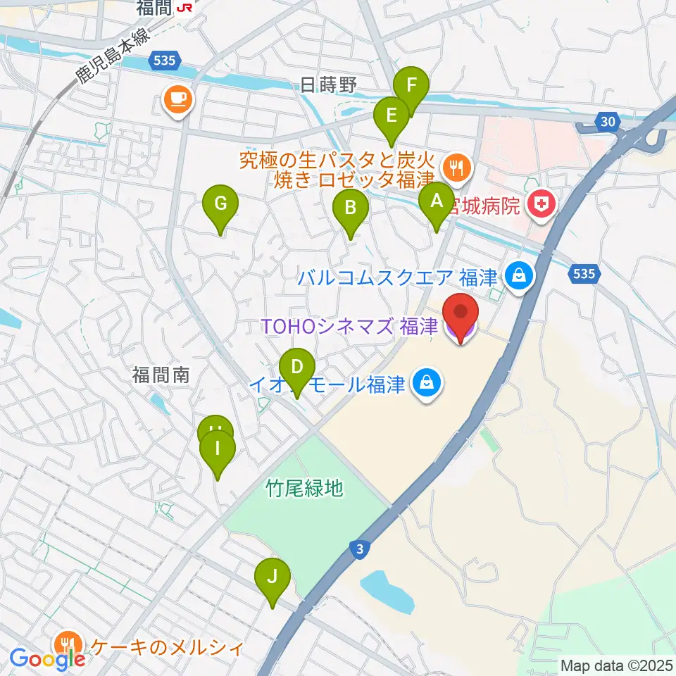 TOHOシネマズ福津周辺の駐車場・コインパーキング一覧地図