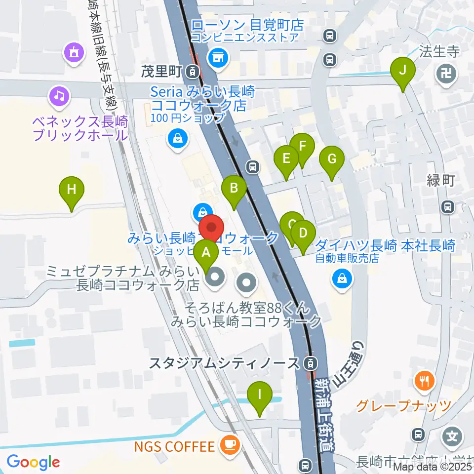 TOHOシネマズ長崎周辺の駐車場・コインパーキング一覧地図