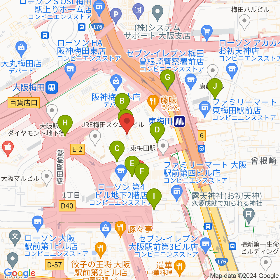 T・ジョイ梅田周辺の駐車場・コインパーキング一覧地図