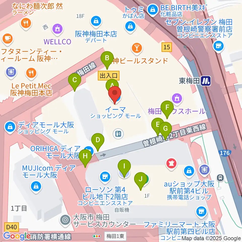 T・ジョイ梅田周辺の駐車場・コインパーキング一覧地図