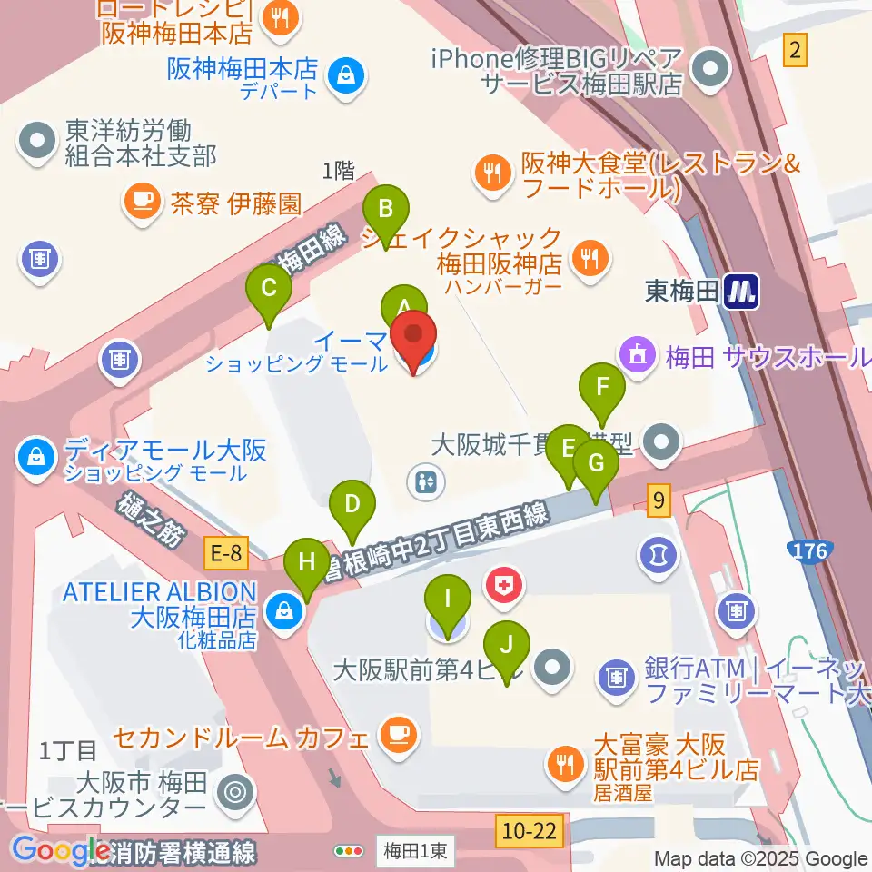 T・ジョイ梅田周辺の駐車場・コインパーキング一覧地図