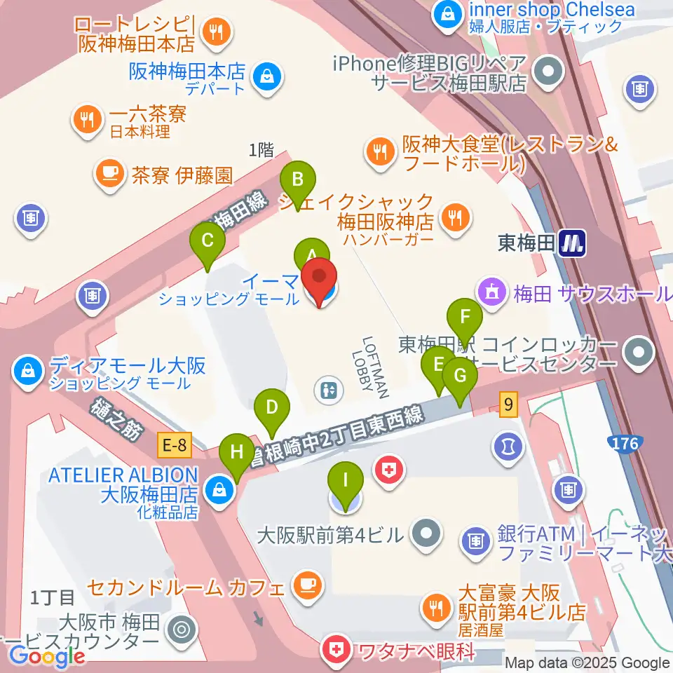 T・ジョイ梅田周辺の駐車場・コインパーキング一覧地図