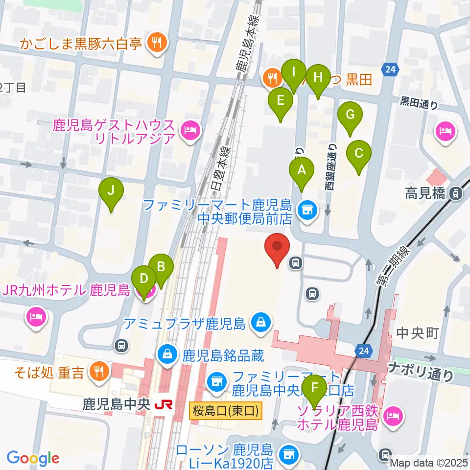 鹿児島ミッテ10周辺の駐車場・コインパーキング一覧地図