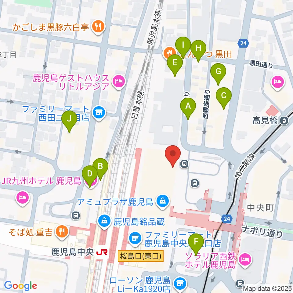 鹿児島ミッテ10周辺の駐車場・コインパーキング一覧地図