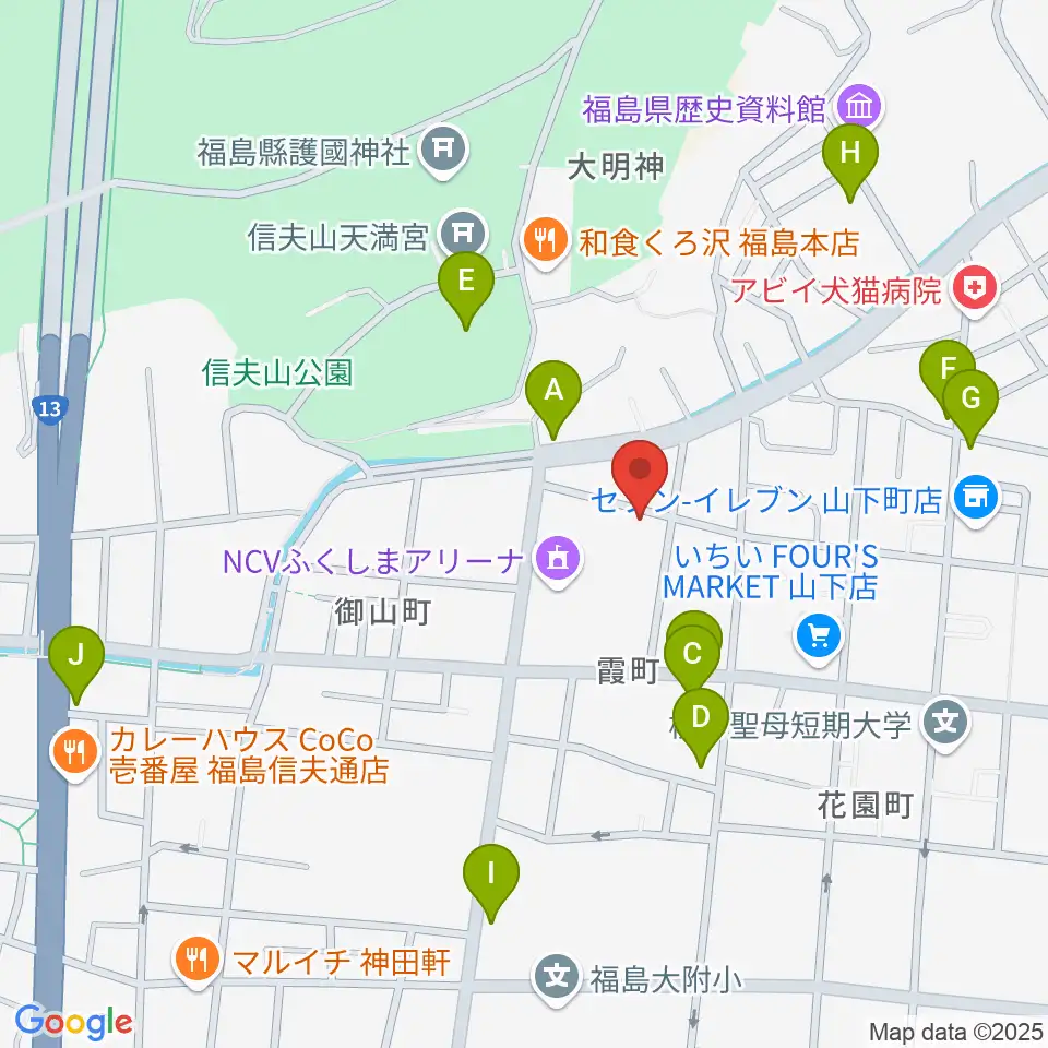 NCVふくしまアリーナ周辺の駐車場・コインパーキング一覧地図