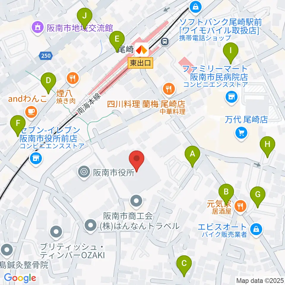 阪南市立文化センター サラダホール周辺の駐車場・コインパーキング一覧地図