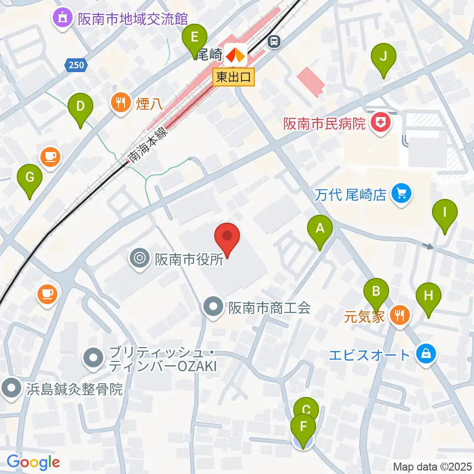 阪南市立文化センター サラダホール周辺の駐車場・コインパーキング一覧地図