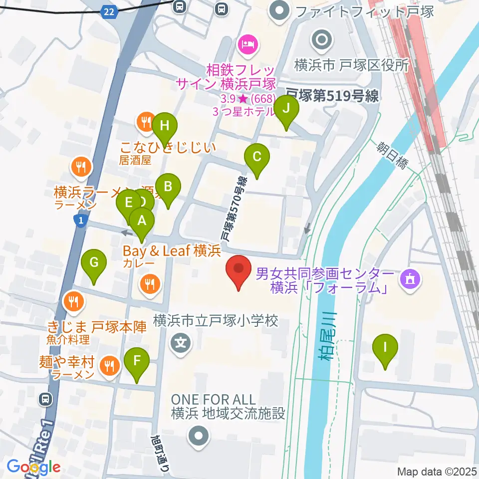 戸塚公会堂周辺の駐車場・コインパーキング一覧地図