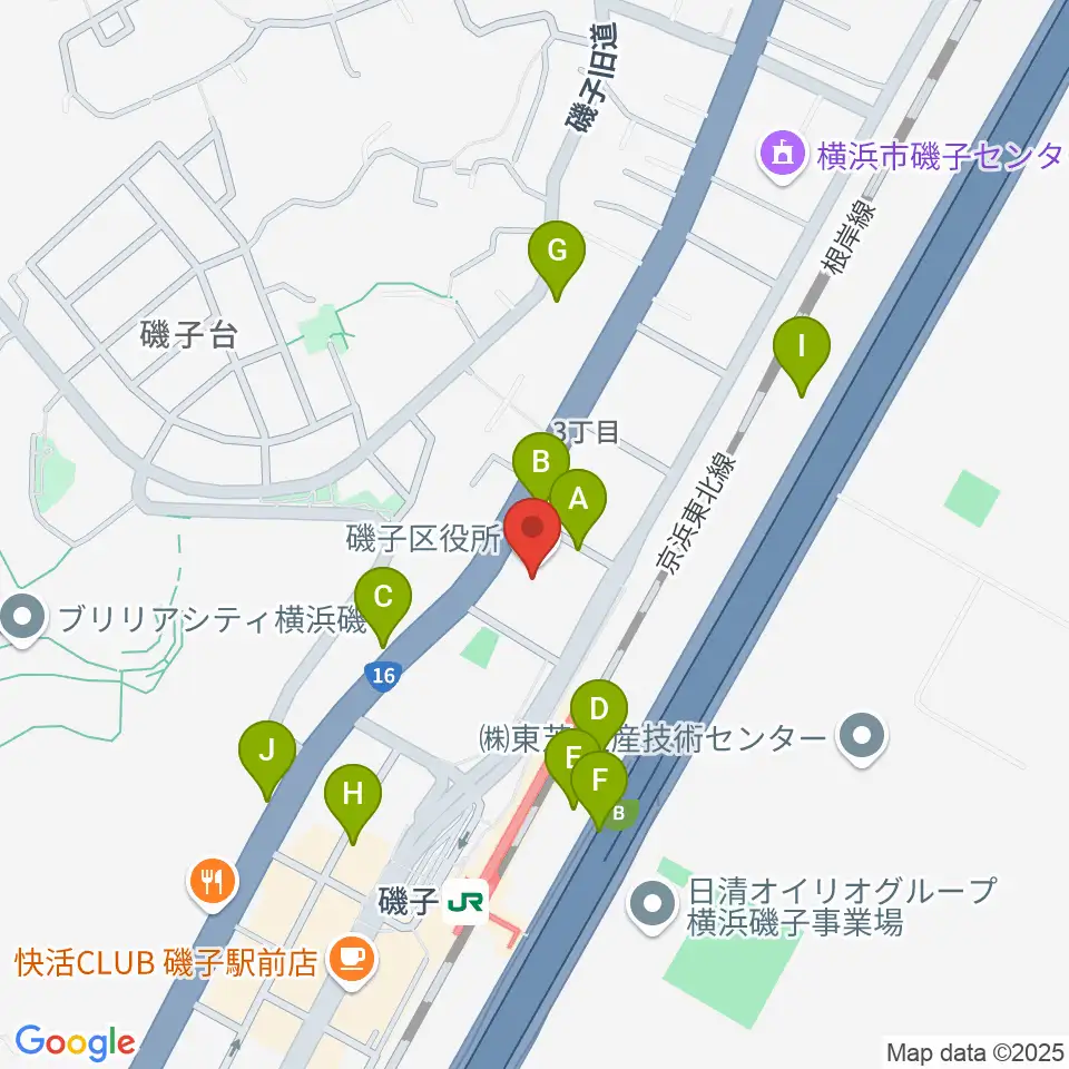 磯子公会堂周辺の駐車場・コインパーキング一覧地図