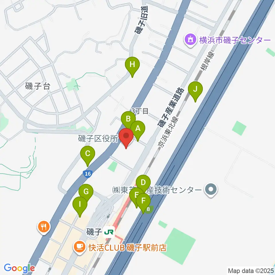 磯子公会堂周辺の駐車場・コインパーキング一覧地図