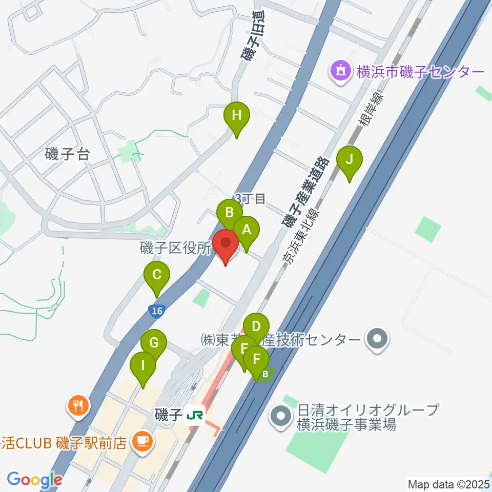 磯子公会堂周辺の駐車場・コインパーキング一覧地図