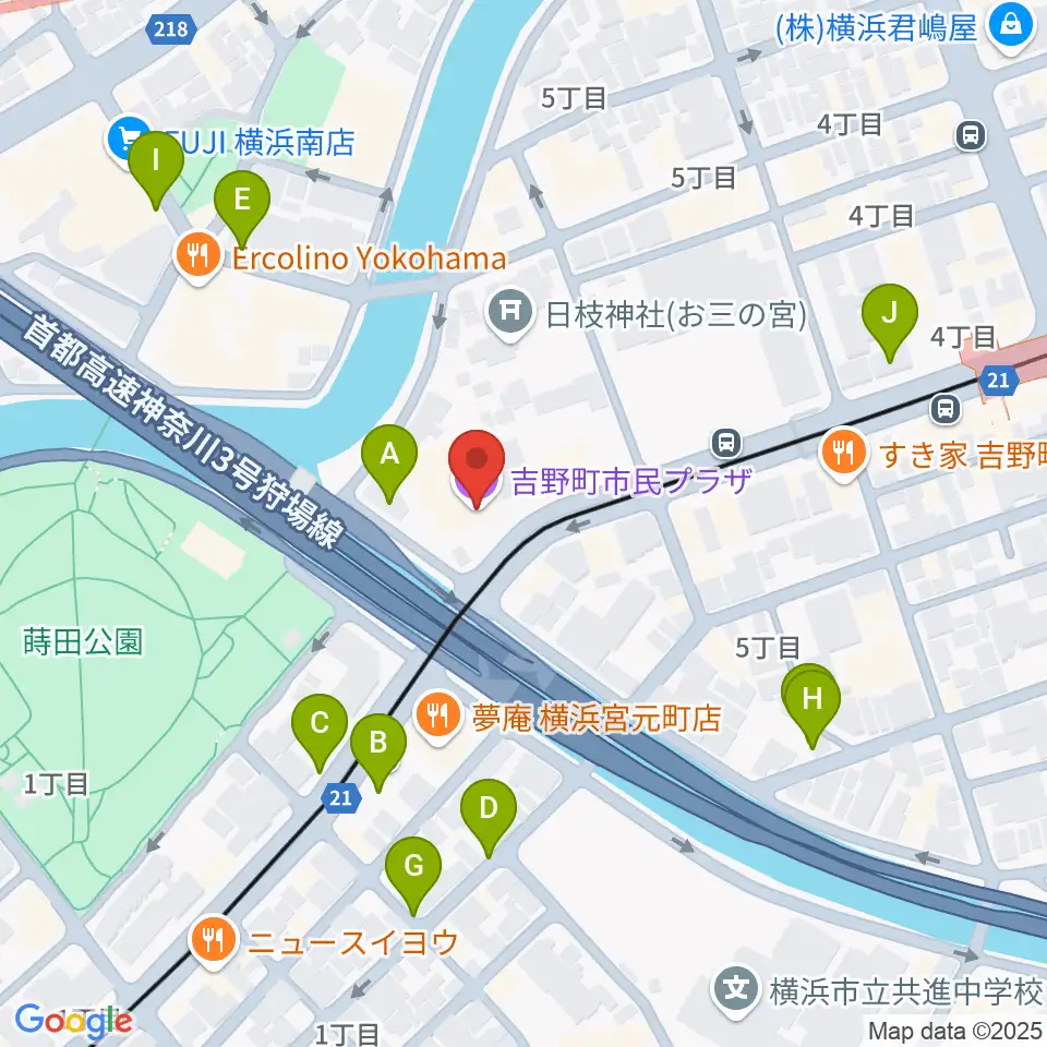 吉野町市民プラザ周辺の駐車場・コインパーキング一覧地図