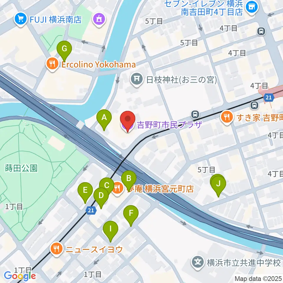 吉野町市民プラザ周辺の駐車場・コインパーキング一覧地図