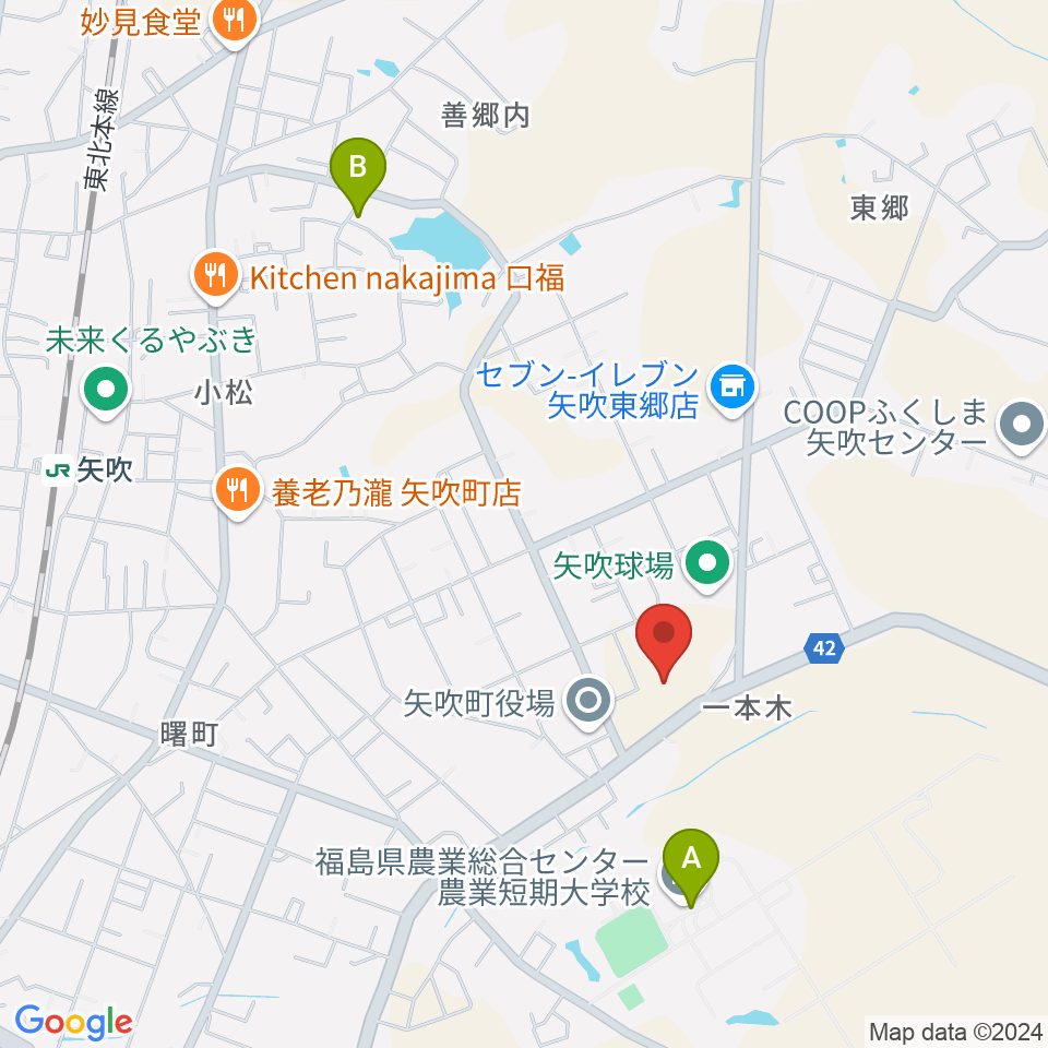 矢吹町文化センター周辺の駐車場・コインパーキング一覧地図