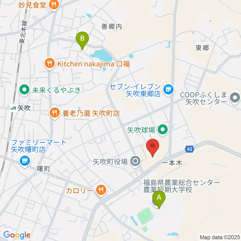 矢吹町文化センター周辺の駐車場・コインパーキング一覧地図