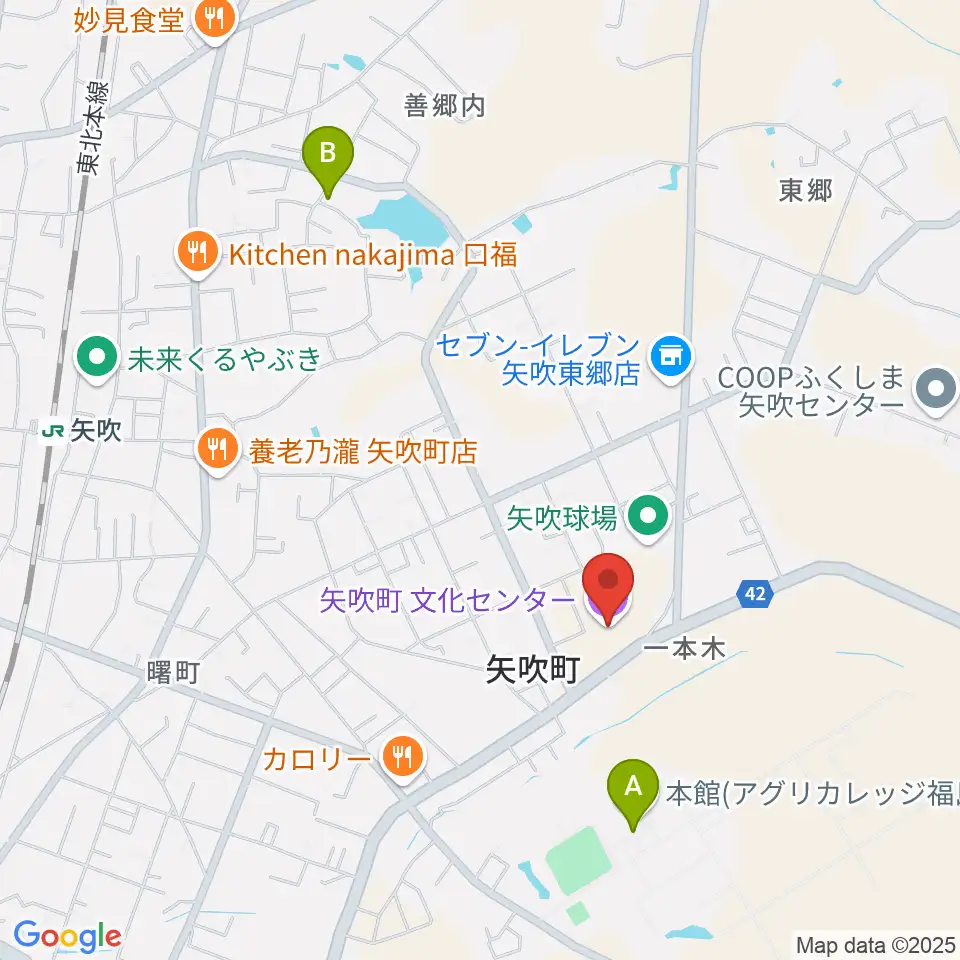 矢吹町文化センター周辺の駐車場・コインパーキング一覧地図