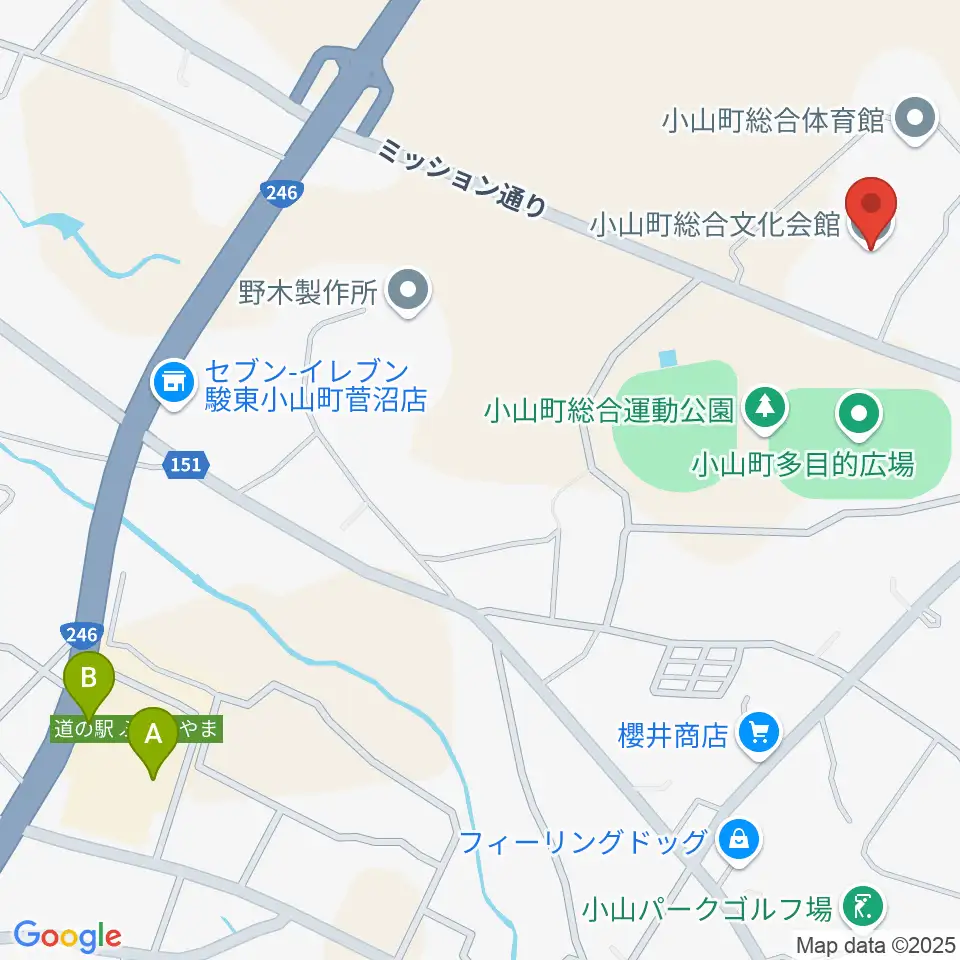 小山町総合文化会館周辺の駐車場・コインパーキング一覧地図