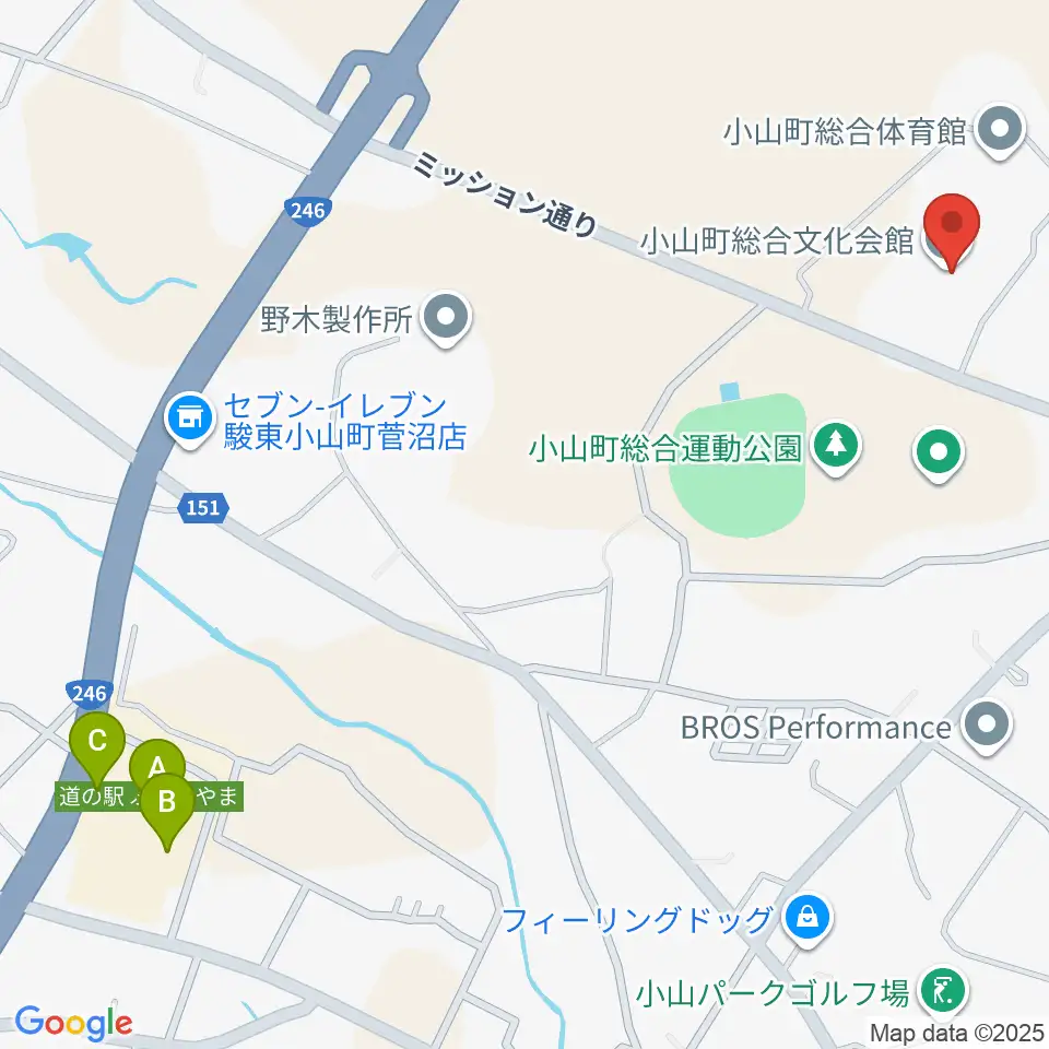 小山町総合文化会館周辺の駐車場・コインパーキング一覧地図