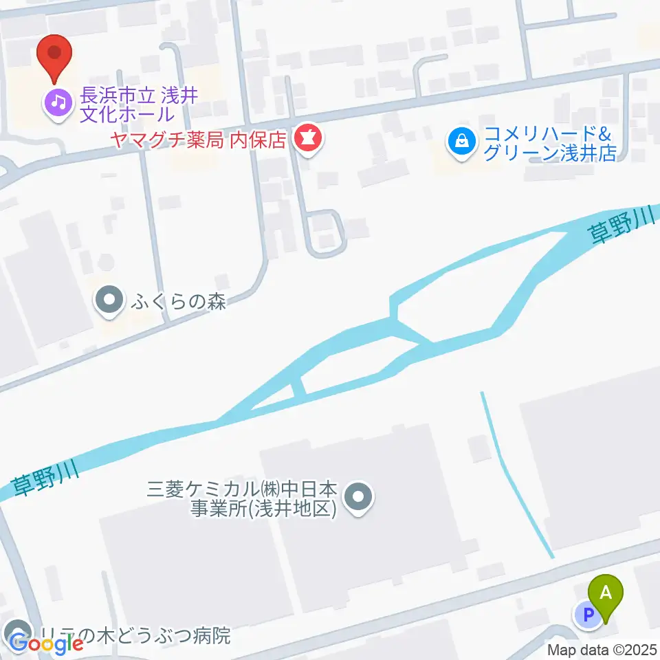 浅井文化ホール周辺の駐車場・コインパーキング一覧地図