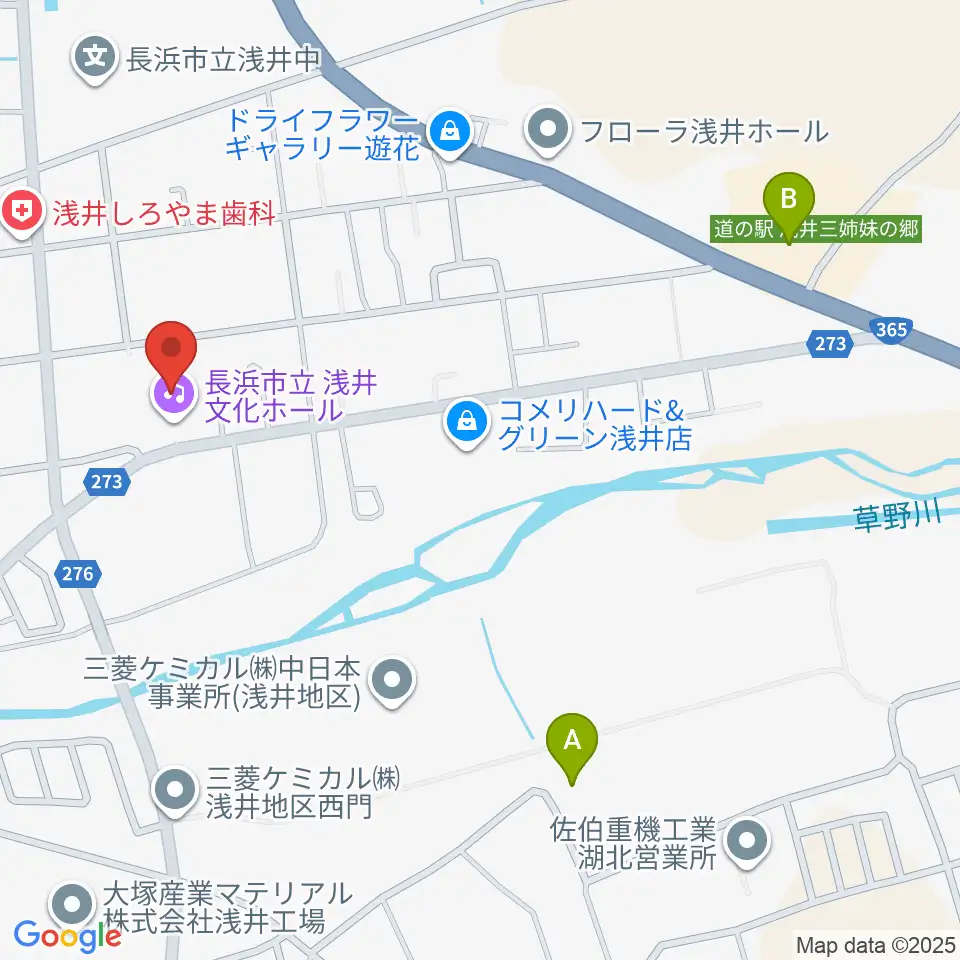 浅井文化ホール周辺の駐車場・コインパーキング一覧地図