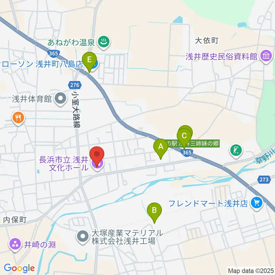 浅井文化ホール周辺の駐車場・コインパーキング一覧地図