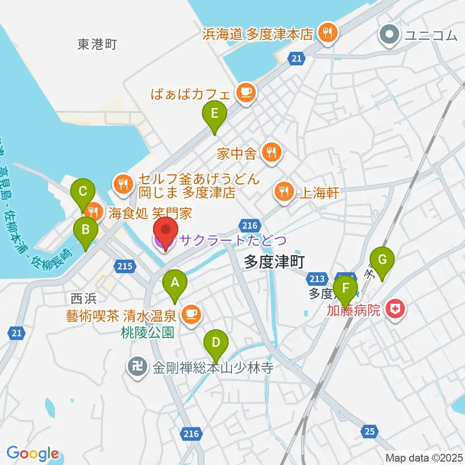 サクラートたどつ 多度津町民会館周辺の駐車場・コインパーキング一覧地図