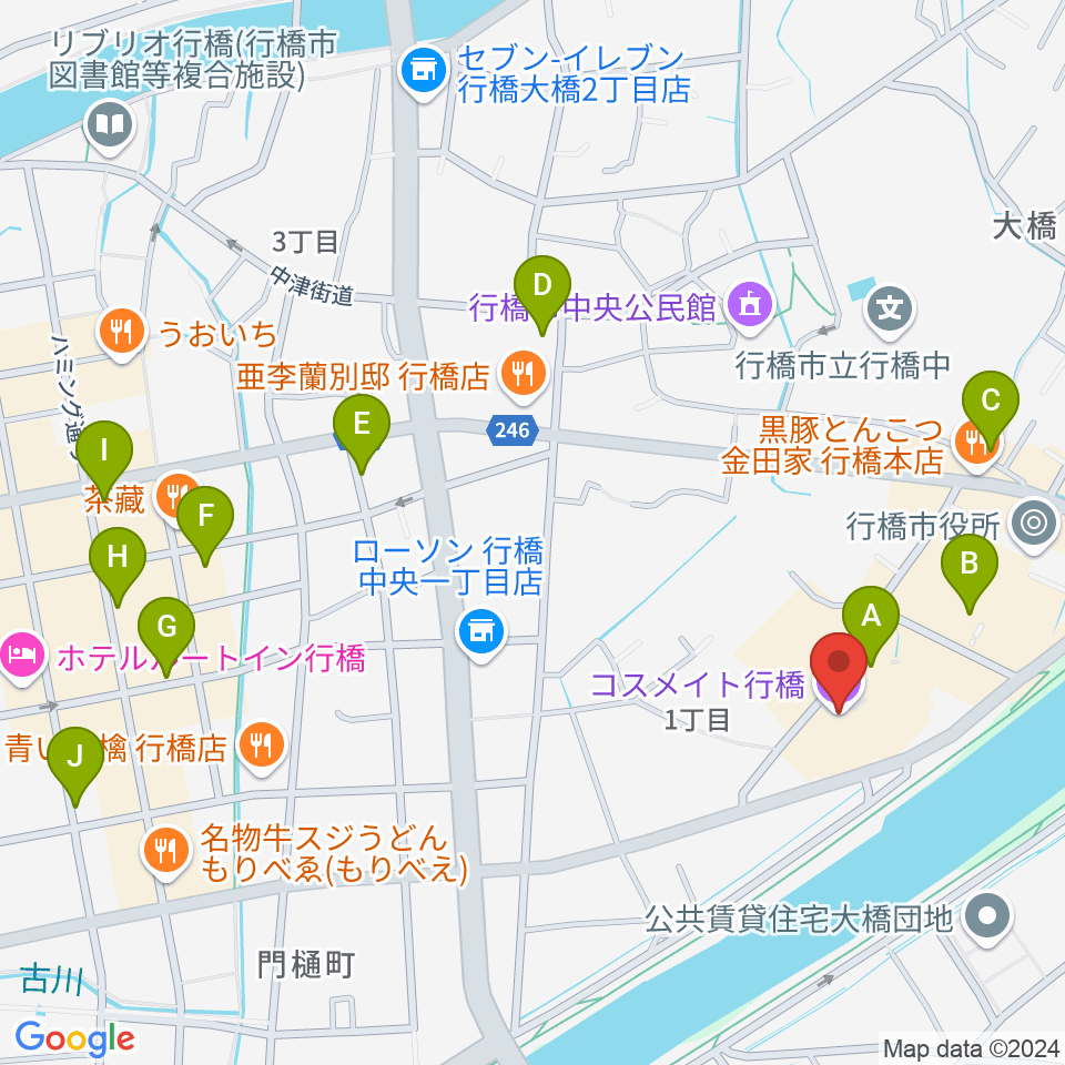 コスメイト行橋周辺の駐車場・コインパーキング一覧地図