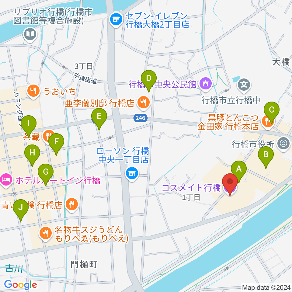 コスメイト行橋周辺の駐車場・コインパーキング一覧地図