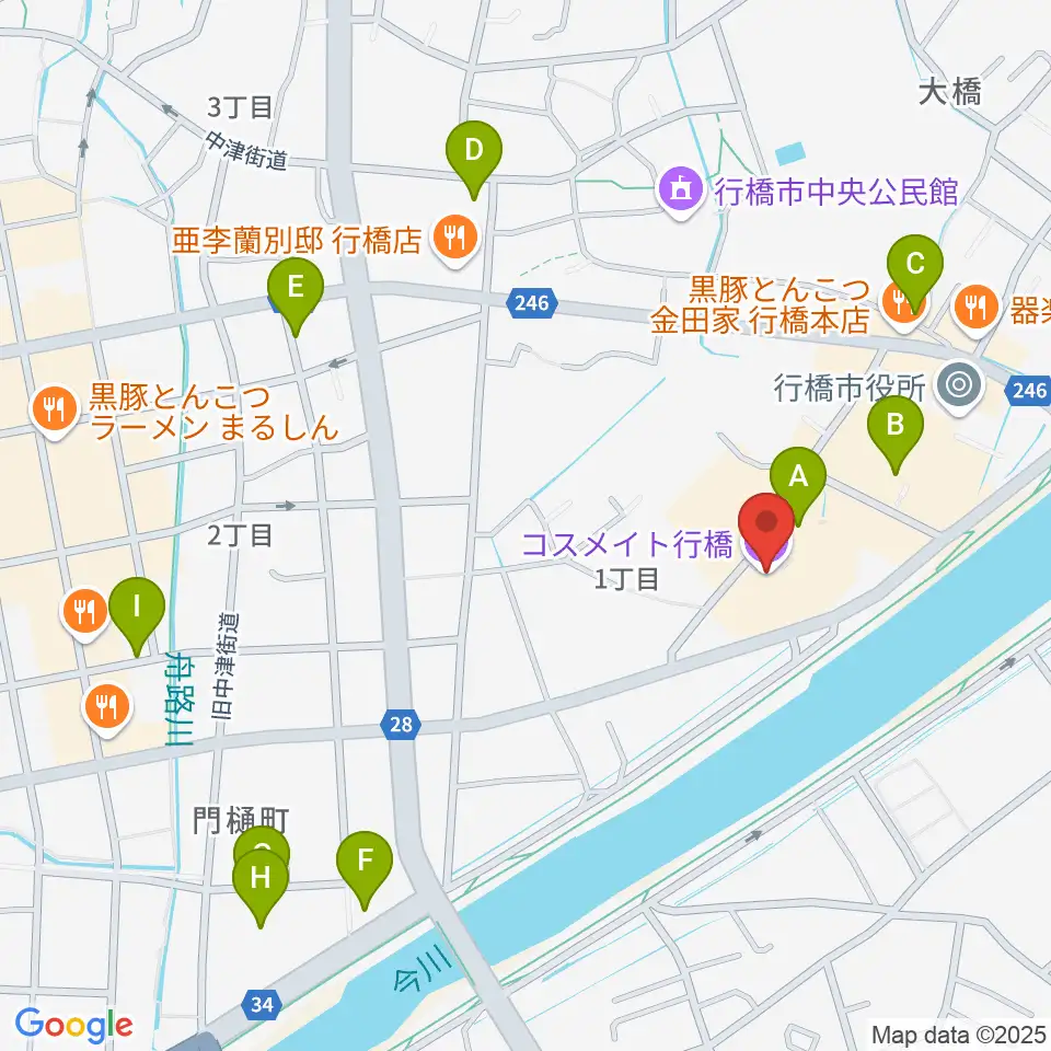コスメイト行橋周辺の駐車場・コインパーキング一覧地図