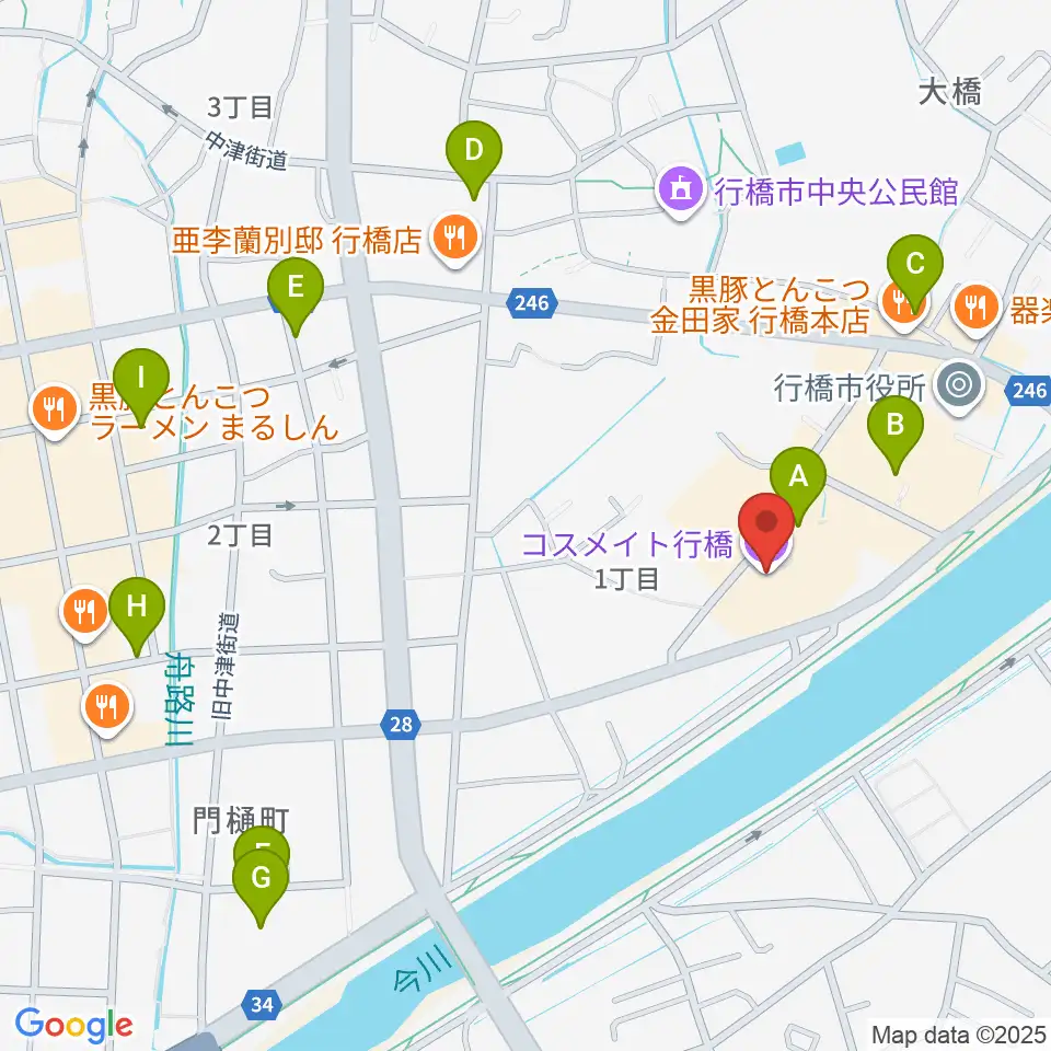 コスメイト行橋周辺の駐車場・コインパーキング一覧地図