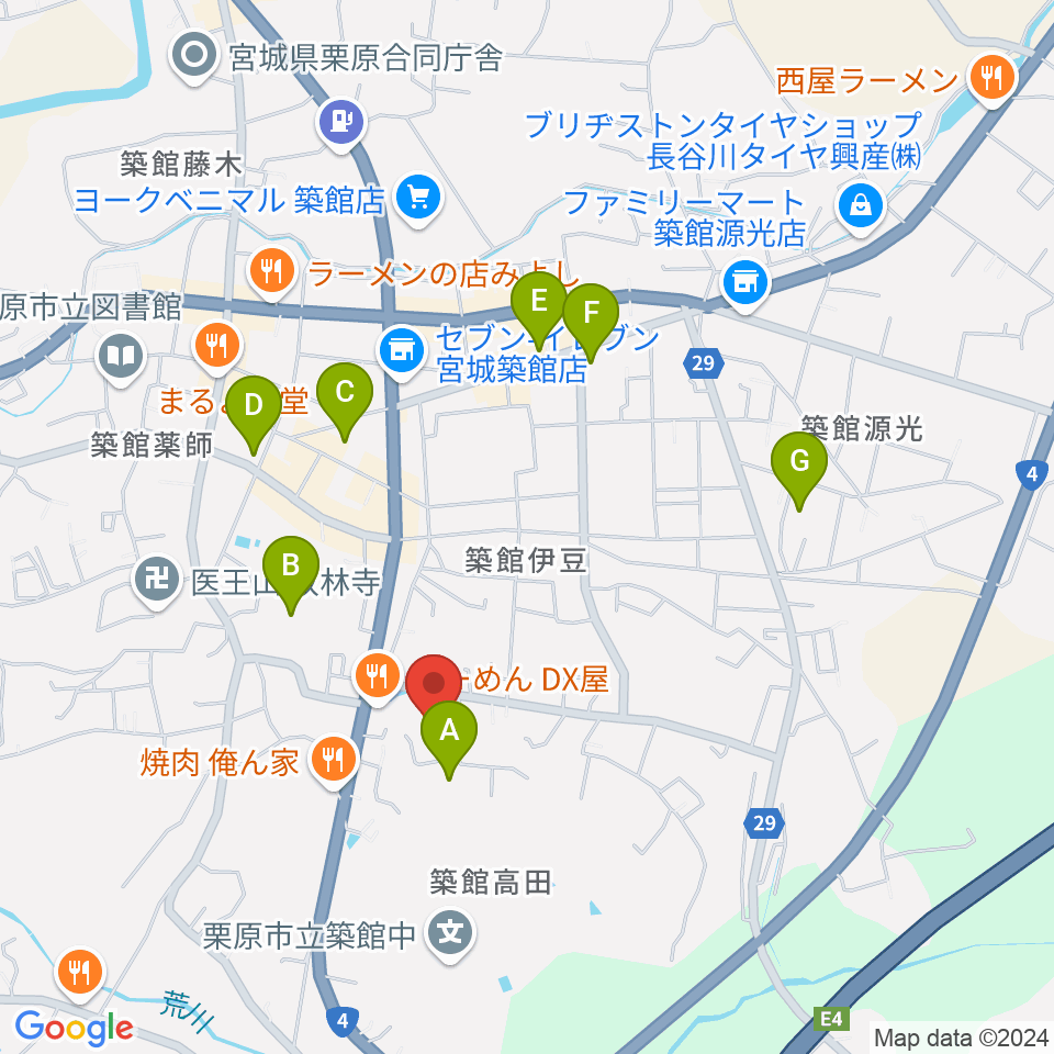 栗原文化会館（アポロプラザ）周辺の駐車場・コインパーキング一覧地図