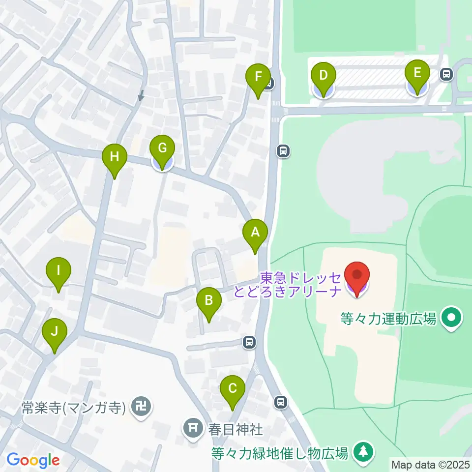 東急ドレッセとどろきアリーナ周辺の駐車場・コインパーキング一覧地図