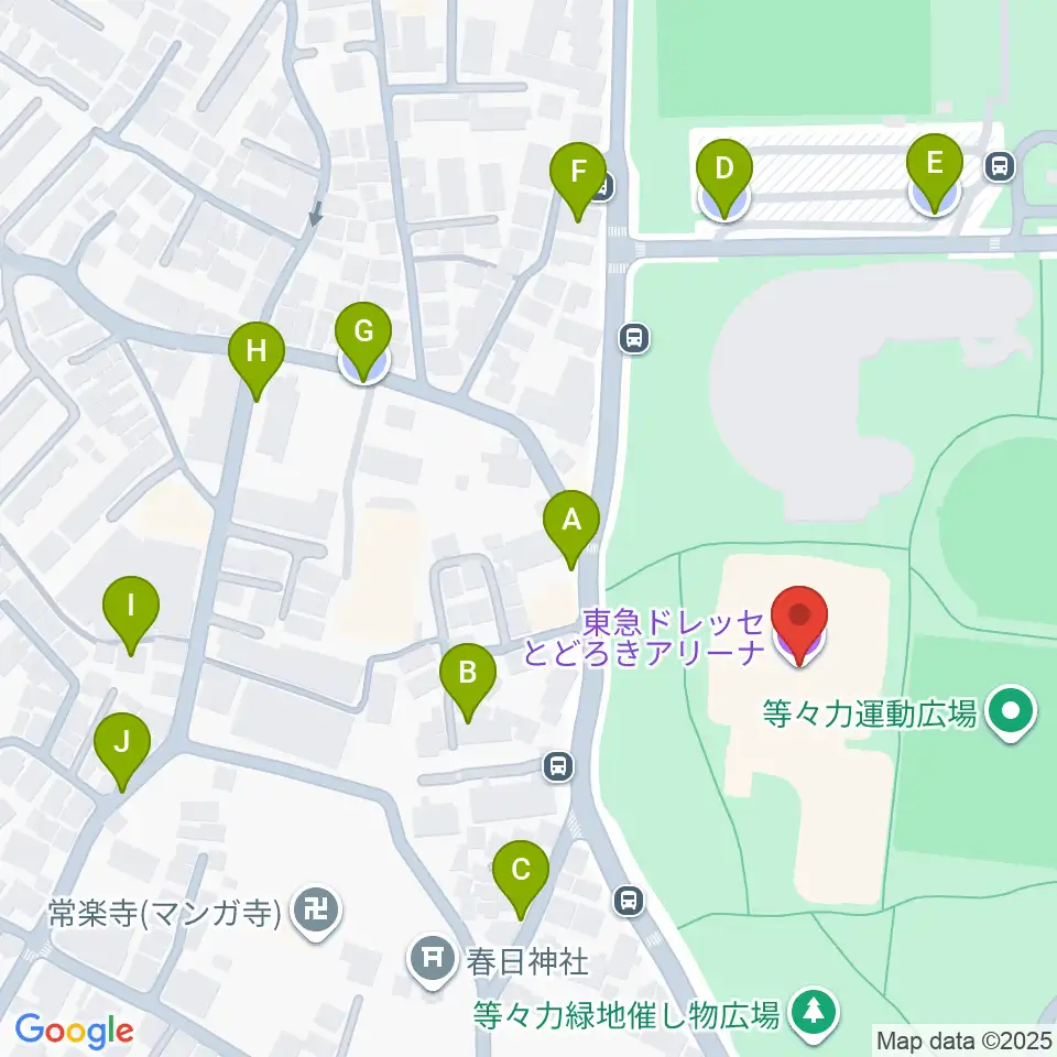 東急ドレッセとどろきアリーナ周辺の駐車場・コインパーキング一覧地図