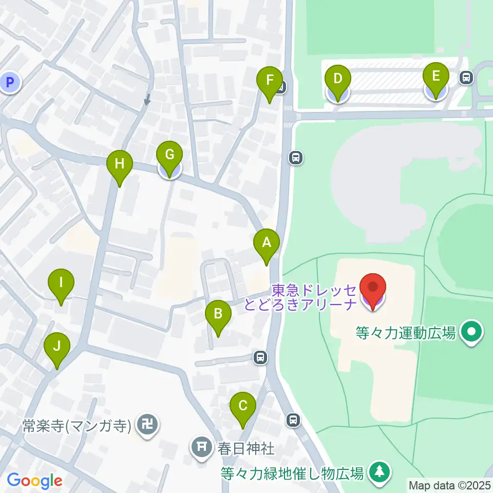 東急ドレッセとどろきアリーナ周辺の駐車場・コインパーキング一覧地図