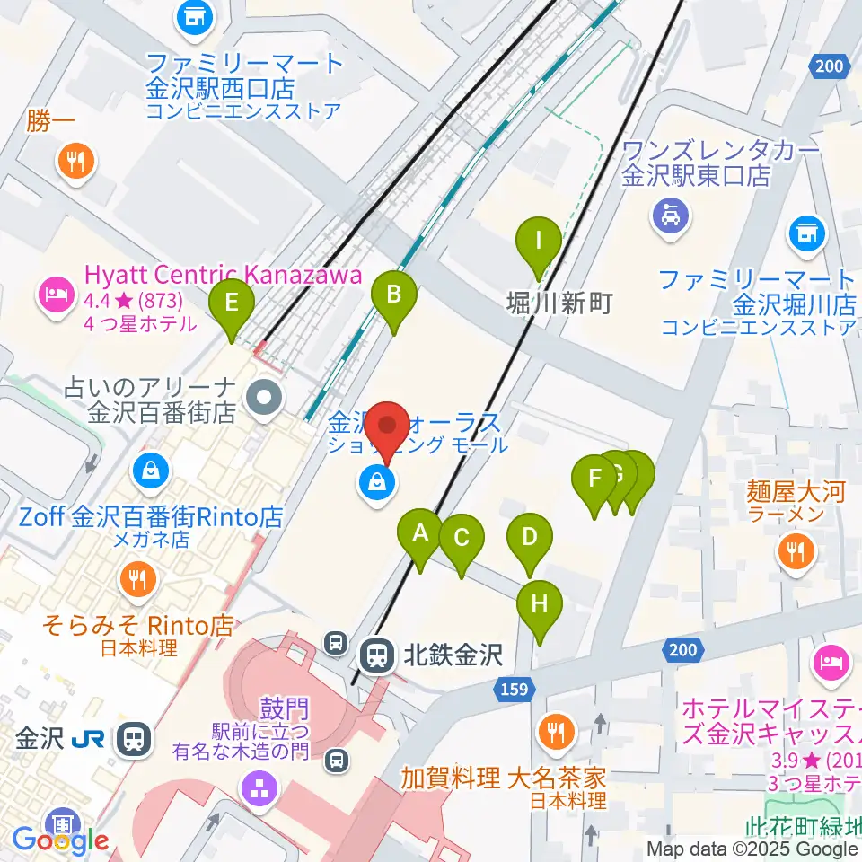 イオンシネマ金沢フォーラス周辺の駐車場・コインパーキング一覧地図