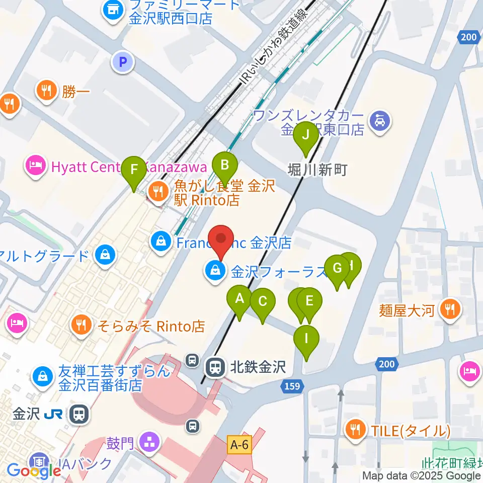 イオンシネマ金沢フォーラス周辺の駐車場・コインパーキング一覧地図