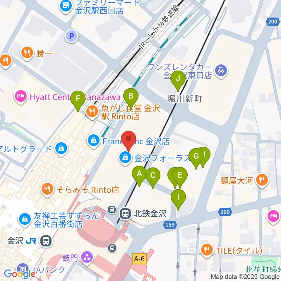 イオンシネマ金沢フォーラス周辺の駐車場・コインパーキング一覧地図